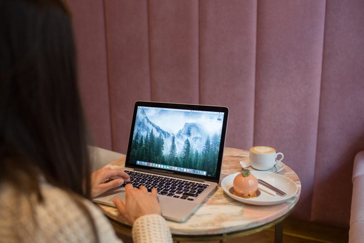 using laptop