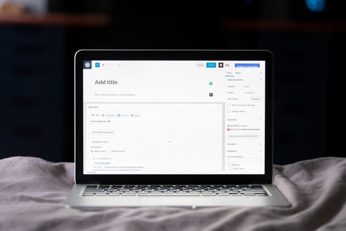 Wordpress on laptop